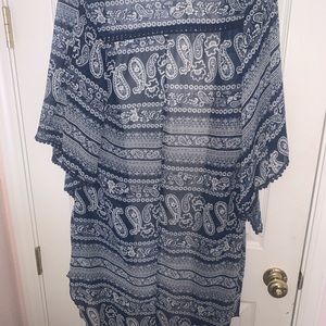 Charlotte Russe Blue Kimono-style Cardigan